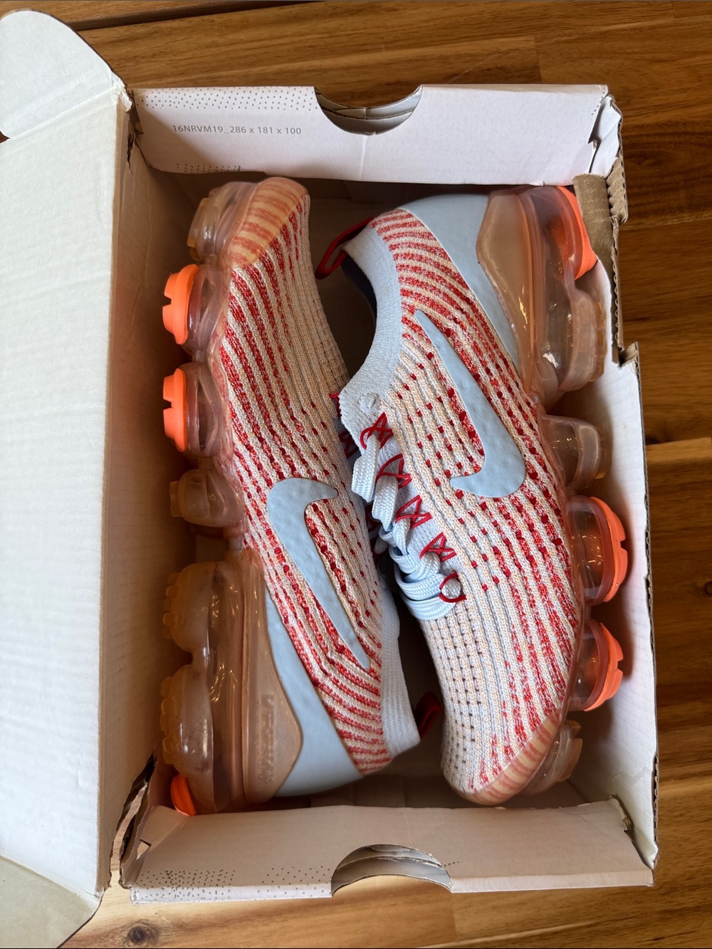 New 7 Nike Air VaporMax Flyknit 3 “Hydrogen Blue / Orange Pulse” AJ6910-400 - Picture 9 of 9